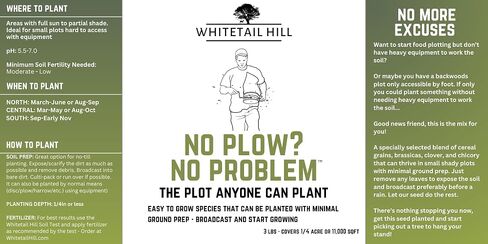 No Plow No Problem Food Plot Seed Mix for Deer, Easy to Grow, Minimal Ground Prep, No-Till Planting, Broadcast and Start Growing in Saudi Arabia