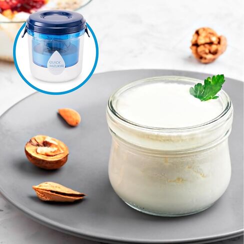 مصفاة الزبادي اليونانية مع غطاء. مرشح yogurt مع شبكة غرامة فائقة ، لجعل دفعات صغيرة (450 جرام) من اليونانية الكريمية السميكة ، زبادي جوز الهند ، تحضير الزبادي الجاف ، 5.12 * 5.12 * 5.12 بوصة ، واضحة وبولي in Kuwait