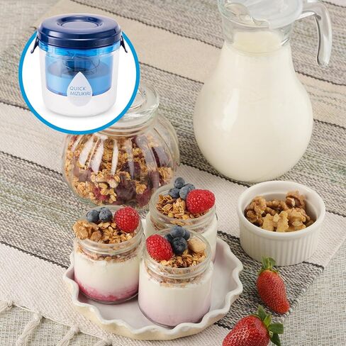 مصفاة الزبادي اليونانية مع غطاء. مرشح yogurt مع شبكة غرامة فائقة ، لجعل دفعات صغيرة (450 جرام) من اليونانية الكريمية السميكة ، زبادي جوز الهند ، تحضير الزبادي الجاف ، 5.12 * 5.12 * 5.12 بوصة ، واضحة وبولي in Kuwait