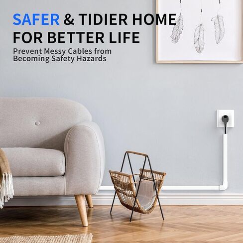 Delamu 254in Cord Hider, One-Wire Cable Hider, Cable Covers for Cords on Wall, Easy-to-Install Cable Hiders for Mounted Tv, Cable Management Kit, L16.9in W0.59 H0.4in, White in Saudi Arabia