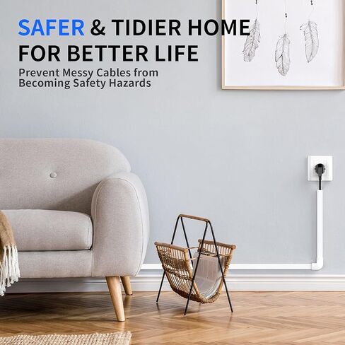 Delamu 254in Cord Hider, One-Wire Cable Hider, Cable Covers for Cords on Wall, Easy-to-Install Cable Hiders for Mounted Tv, Cable Management Kit, L16.9in W0.59 H0.4in, White in Saudi Arabia
