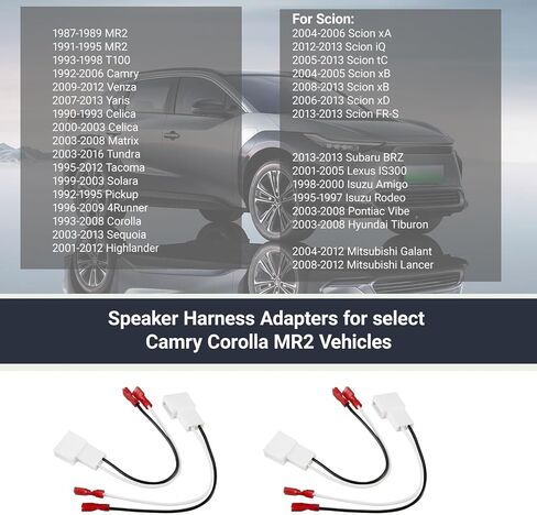 4 PCS DOOR SPEAKER TIRINGER ، 72-8104 كابل سلك مكبر الصوت متوافق مع CAMRY COROLLA TACOMA TUNDRA SCION PONTIAC SPEALER in Saudi Arabia