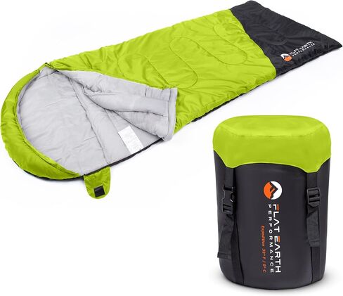 Expedition Sleeping Bag with Compression Sack – 32°F/0°C for Teens/Adults Up to 6'2", Lightweight, Water-Resistant, Backpacking Sleeping Bag for Camping, Hiking in Saudi Arabia