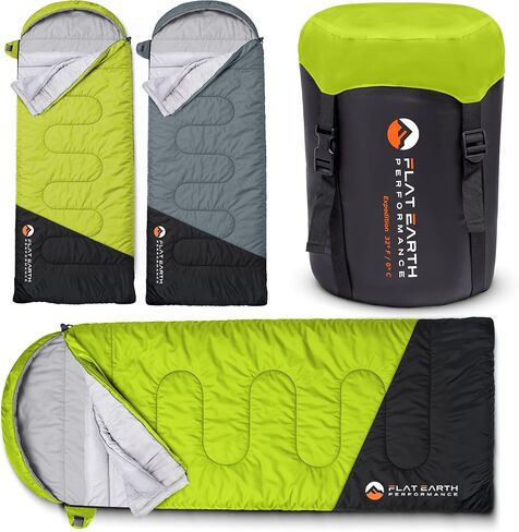 Expedition Sleeping Bag with Compression Sack – 32°F/0°C for Teens/Adults Up to 6'2", Lightweight, Water-Resistant, Backpacking Sleeping Bag for Camping, Hiking in Saudi Arabia