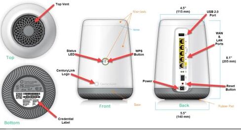 C4000LG VDSL Gigabit 802.11a/B/G/N/AC جهاز توجيه مودم WIFI مع CenturyLink (متجدد) in Kuwait