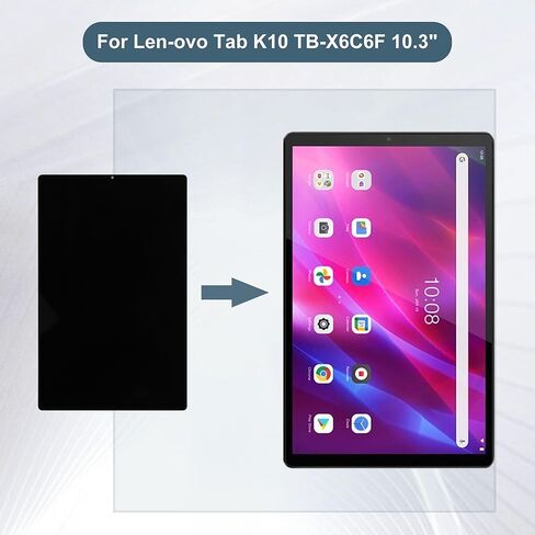 الاستبدال LCD Display Touch Screen Digitizer Assembly متوافق مع Lenovo Tab K10 TB-X6C6F 10.3 "مع أدوات （أسود） in Kuwait