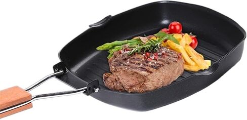 Folding Barbecue Roasting pan Outdoor Portable BBQ Square Steak Picnic Non-Sticky teppanyaki Grill Pot(24cm) in Saudi Arabia