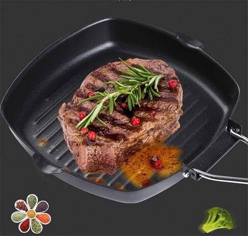 Folding Barbecue Roasting pan Outdoor Portable BBQ Square Steak Picnic Non-Sticky teppanyaki Grill Pot(24cm) in Saudi Arabia