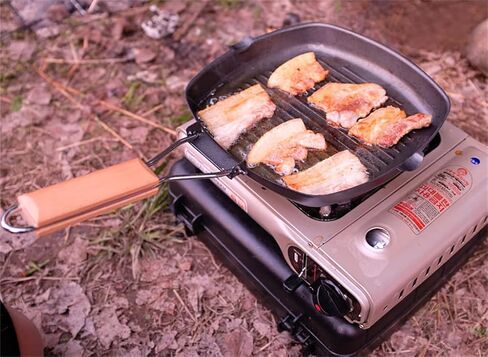 Folding Barbecue Roasting pan Outdoor Portable BBQ Square Steak Picnic Non-Sticky teppanyaki Grill Pot(24cm) in Saudi Arabia