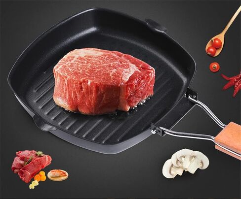 Folding Barbecue Roasting pan Outdoor Portable BBQ Square Steak Picnic Non-Sticky teppanyaki Grill Pot(24cm) in Saudi Arabia