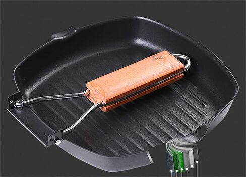 Folding Barbecue Roasting pan Outdoor Portable BBQ Square Steak Picnic Non-Sticky teppanyaki Grill Pot(24cm) in Saudi Arabia