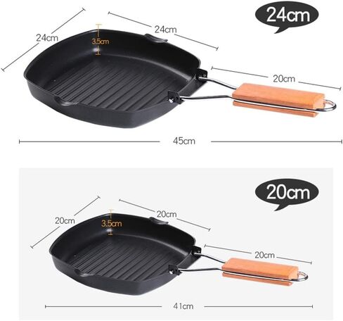 Folding Barbecue Roasting pan Outdoor Portable BBQ Square Steak Picnic Non-Sticky teppanyaki Grill Pot(24cm) in Saudi Arabia