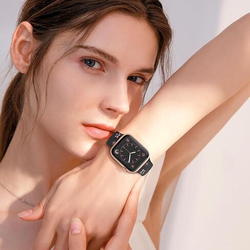 نطاقات محفورة الأزهار متوافقة مع Apple Watch Band 41mm 40mm 44mm 45mm 42mm 38mm 46mm 49mm للنساء ، حزام Sport Sport Soft Flower Flower لطيف لـ IWatch Series SE 10 9 8 7 5 4 3 2 1 in Kuwait