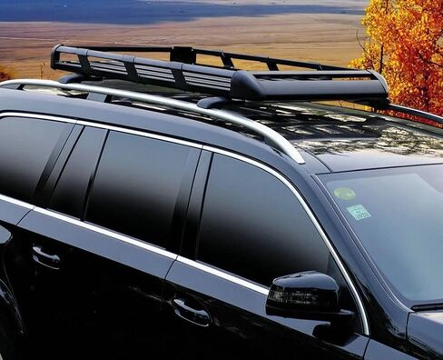 العارضة لجميع Santa Fe 2024 2025 Cross Bar Roof Rails Rails Black Lockable in Kuwait