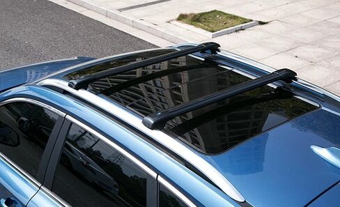 العارضة لجميع Santa Fe 2024 2025 Cross Bar Roof Rails Rails Black Lockable in Kuwait