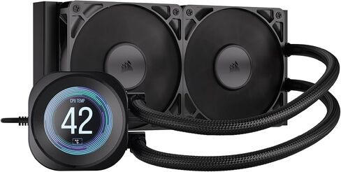 Corsair Nautilus 360 RS LCD Liquid CPU Cooler – 2.1" IPS LCD Screen, 360mm AIO, Low-Noise, Daisy-Chain, Intel LGA 1851/1700, AMD AM5/AM4 – 3X RS120 Fans Included – Black in Saudi Arabia