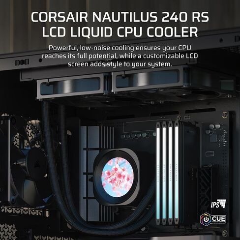Corsair Nautilus 360 RS LCD Liquid CPU Cooler – 2.1" IPS LCD Screen, 360mm AIO, Low-Noise, Daisy-Chain, Intel LGA 1851/1700, AMD AM5/AM4 – 3X RS120 Fans Included – Black in Saudi Arabia