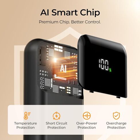 تدفئة اليدين قابلة لإعادة الشحن 2 حزمة ، 6400 مللي أمبير في الساعة تدفئة اليد الكهربائية مع بطارية LED وعرض درجة الحرارة ، 4 مستويات تسخين محمولة الجيب المحمولة للرجال ، النساء ، الصيد الأسود in Kuwait