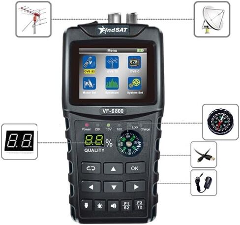 VF-6800P Satellite Meter Support DVB-T2/DVB S2/DVB C Combo SAT Meter لمستقبل التلفزيون DVD T2 in Saudi Arabia