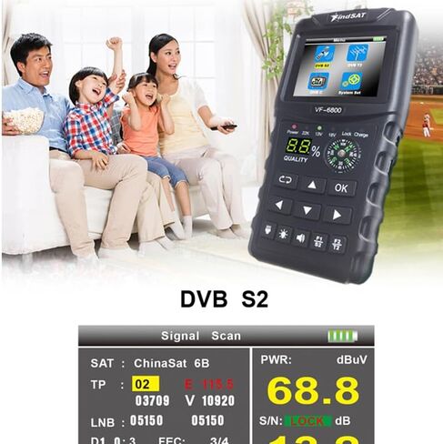 VF-6800P Satellite Meter Support DVB-T2/DVB S2/DVB C Combo SAT Meter لمستقبل التلفزيون DVD T2 in Saudi Arabia