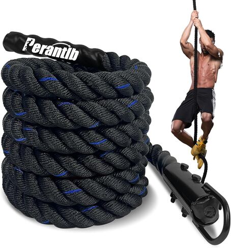 100% Polyester Climbing Rope with Hooks - Heavy Duty 1000LBS Load Capacity, 1.5inch Diameter, 10,15,20,25,30,50ft Length for Outdoor Rock Climbing, Rescue & Escape (20ft) in Kuwait