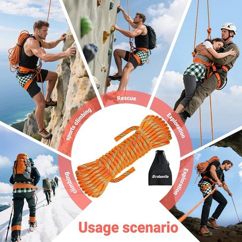 10.5mm Climbing Rope,Static Rock Climbing Rope for Escape Rope Ice Climbing Equipment Fire Rescue Parachute in Kuwait