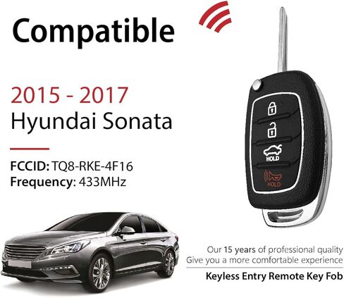 استبدال لعام 2015 2016 2017 Hyundai Sonata Key FOB التحكم عن بعد TQ8-RKE-4F16 4 أزرار 433MHz in Kuwait