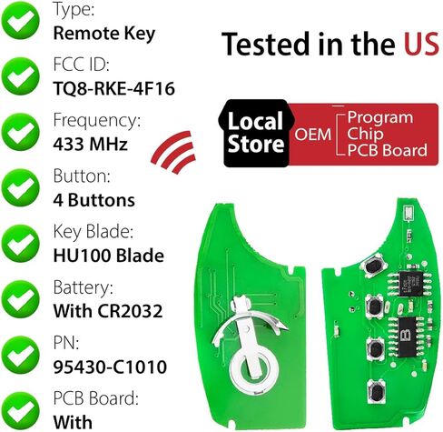 استبدال لعام 2015 2016 2017 Hyundai Sonata Key FOB التحكم عن بعد TQ8-RKE-4F16 4 أزرار 433MHz in Kuwait