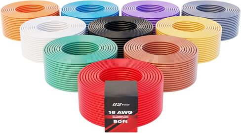 GS Power 50ft CCA 16 Gauge Wire Automotive, 25ft Red & 25ft Black, 16 AWG 12v, Speaker Electrical Wire Low Voltage Primary for Car Stereo Audio Video Trailer Harness Hookup Wiring DIY in Saudi Arabia