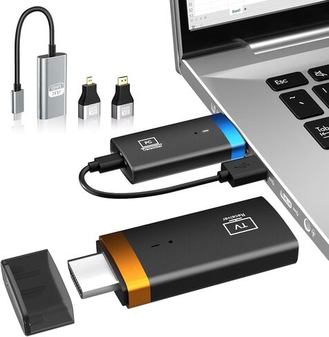 Wireless HDMI Transmitter and Receiver 100FT, 4K Decode 1080P@60Hz HD Output Wireless HDMI Extender, 2.4G&5G Plug&Play Low Latency for Streaming Video/Audio to Monitor from Laptop/PC/TV Box/Projector in Saudi Arabia