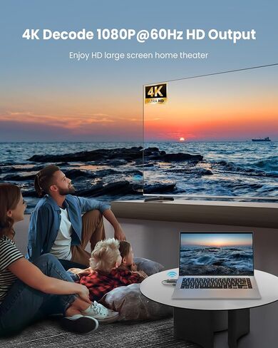 Wireless HDMI Transmitter and Receiver 100FT, 4K Decode 1080P@60Hz HD Output Wireless HDMI Extender, 2.4G&5G Plug&Play Low Latency for Streaming Video/Audio to Monitor from Laptop/PC/TV Box/Projector in Saudi Arabia