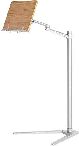 Reading Shelf Floor-Standing, V-Shaped Weighted Base Stand with 360-degree Rotatable Aluminum Arm, Recipe Book Holder Stand for Kitchen in Saudi Arabia