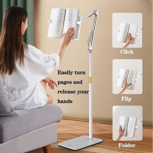 Floor-Standing Cantilever Reading Rack,Adjustable Height Floor Stand Book Holder for Reading Kitchen Cookbook Stand with Adjustable Angle Laptop Stand for Desk o in Saudi Arabia
