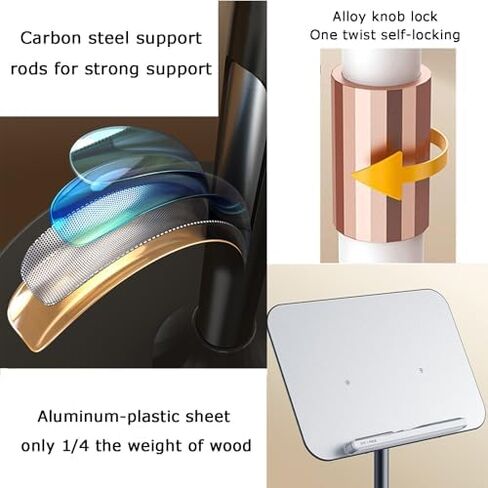 Adjustable Floor Book Stand for Heavy Textbooks and Cookbooks, Sturdy Design for Easy Reading and Studying in Saudi Arabia