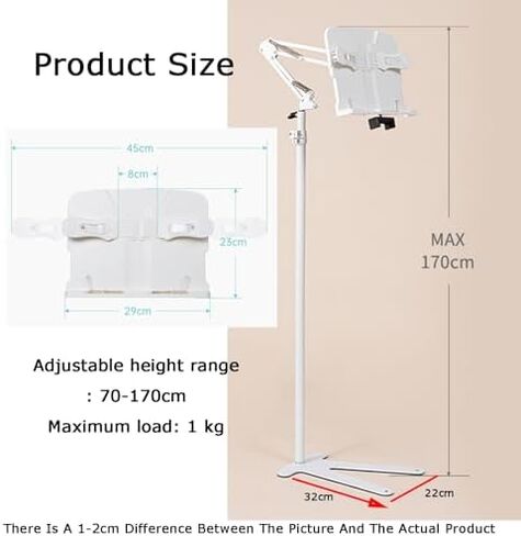 Adjustable Floor Book Stand for Reading, Holds Thick Books Up to 4cm, Perfect for Sheet Music, Recipes, and Textbooks in Saudi Arabia