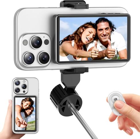 Vlog Selfie Monitor Screen, Magnetic Wireless Back Camera Monitor for iPhone & Android with 100FT Rang Bluetooth Remote for Photo/Vlog/Live Stream in Saudi Arabia