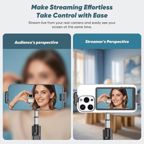 Vlog Selfie Monitor Screen, Magnetic Wireless Back Camera Monitor for iPhone & Android with 100FT Rang Bluetooth Remote for Photo/Vlog/Live Stream in Saudi Arabia