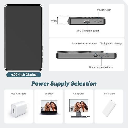 Vlog Selfie Monitor Screen, Magnetic Wireless Back Camera Monitor for iPhone & Android with 100FT Rang Bluetooth Remote for Photo/Vlog/Live Stream in Saudi Arabia