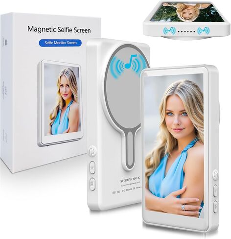 شاشة شاشة Selfie Monitor مدمجة في الإخراج الصوتي ، شاشة مراقبة الكاميرا الخلفية لمبدعو محتوى الوسائط ، شاشة الكاميرا الخلفية لـ VLOG Live Stream Tiktok YouTube ، متوافقة مع iPhone & Android in Kuwait