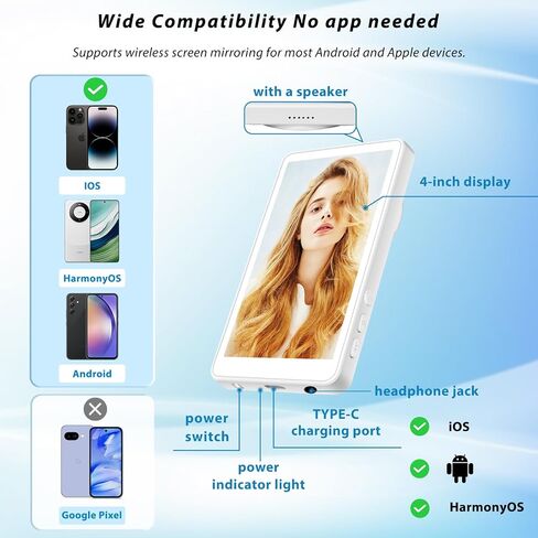 شاشة شاشة Selfie Monitor مدمجة في الإخراج الصوتي ، شاشة مراقبة الكاميرا الخلفية لمبدعو محتوى الوسائط ، شاشة الكاميرا الخلفية لـ VLOG Live Stream Tiktok YouTube ، متوافقة مع iPhone & Android in Kuwait