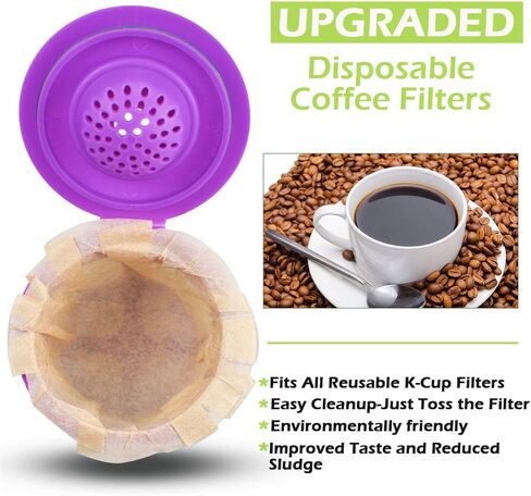 CAPMESSO Disposable Coffee Paper Filters Replacement Kerig Filter Compatible with Reusable Single Serve Pods Keurig Coffee Maker-300 Count (Natural) in Saudi Arabia