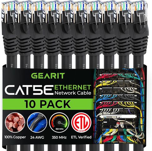 GEERIT 10 pack ، CAT5E Ethernet Patch Cable 6 FET - Snagless RJ45 Computer LAN CORD in Saudi Arabia