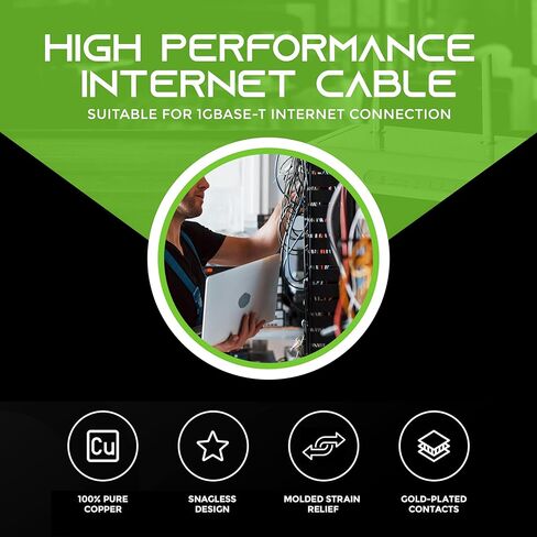 GEERIT 10 pack ، CAT5E Ethernet Patch Cable 6 FET - Snagless RJ45 Computer LAN CORD in Saudi Arabia