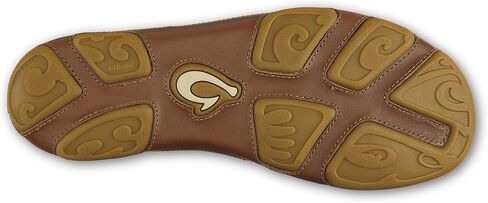 OLUKAI Moloa Men's Leather Slip On Shoes, Waxed Nubuck Leather & Soft Moisture-Wicking Lining, Drop-in Heel & All Weather Rubber Soles, Dk Wood/Dk Java, 11 in Saudi Arabia