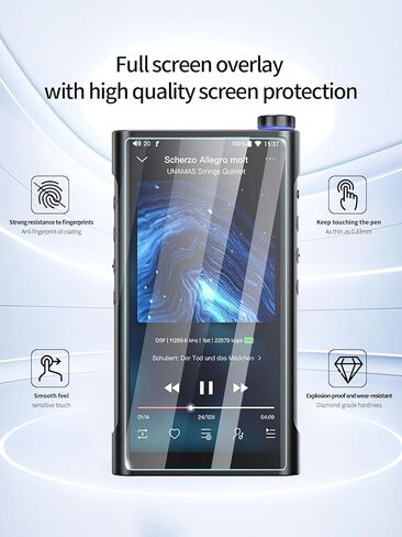 Screen Protector for FiiO M15S Hi-Res MP3 Music Player, High-definition Scratch Resistant Film,HD Clear, Bubble Free with Easy Installation Kit, 2 Pack in Saudi Arabia
