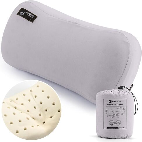 HIKEMAN Camping Memory Foam Pillow - Ultralight Washable Camping Essentials Backpacking Travel Pillow for Outdoor Camp, Sport, Airplanes, Hiking(Grey) in Kuwait