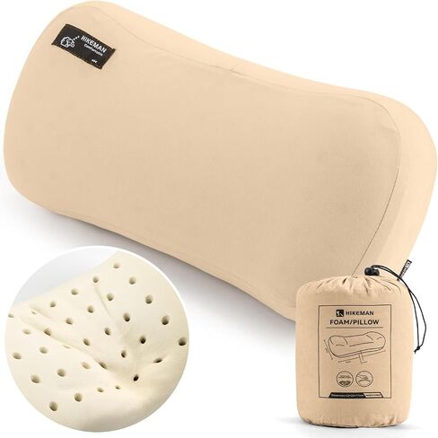 HIKEMAN Camping Memory Foam Pillow - Ultralight Washable Camping Essentials Backpacking Travel Pillow for Outdoor Camp, Sport, Airplanes, Hiking(Grey) in Kuwait