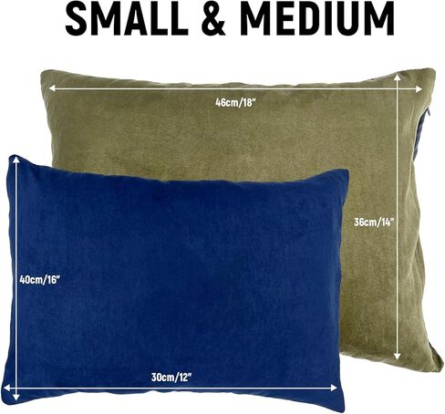 Camping Pillow for Travel Backpacking Hammock Outdoor Sleeping, Shredded Small Memory Foam Pillow with Removable Cover for Deployment, Airplane and Car Trips, Navy in Kuwait