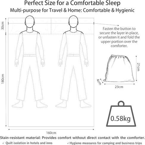 Wind Tour Sleeping Bag Liner Adult Sleep Sack Lightweight Portable Travel Sheets for Hotel Double Sleeping Bag Liners for Camping Backpacking Hotels in Kuwait