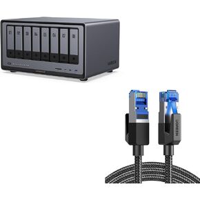UGREEN NASync DXP8800 8-Bay Desktop NAS,Network Attached Storage (Diskless) Bundle with UGREEN Cat 8 Ethernet Cable 10FT, High Speed Braided 40Gbps 2000Mhz Network Cord. in Kuwait